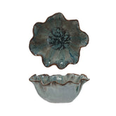 Blue Scalloped Stoneware Bowl