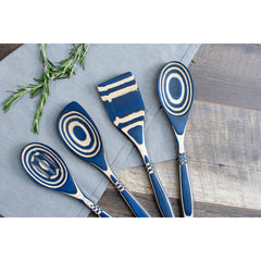12" Blue Pakka Wood Slotted Spoon