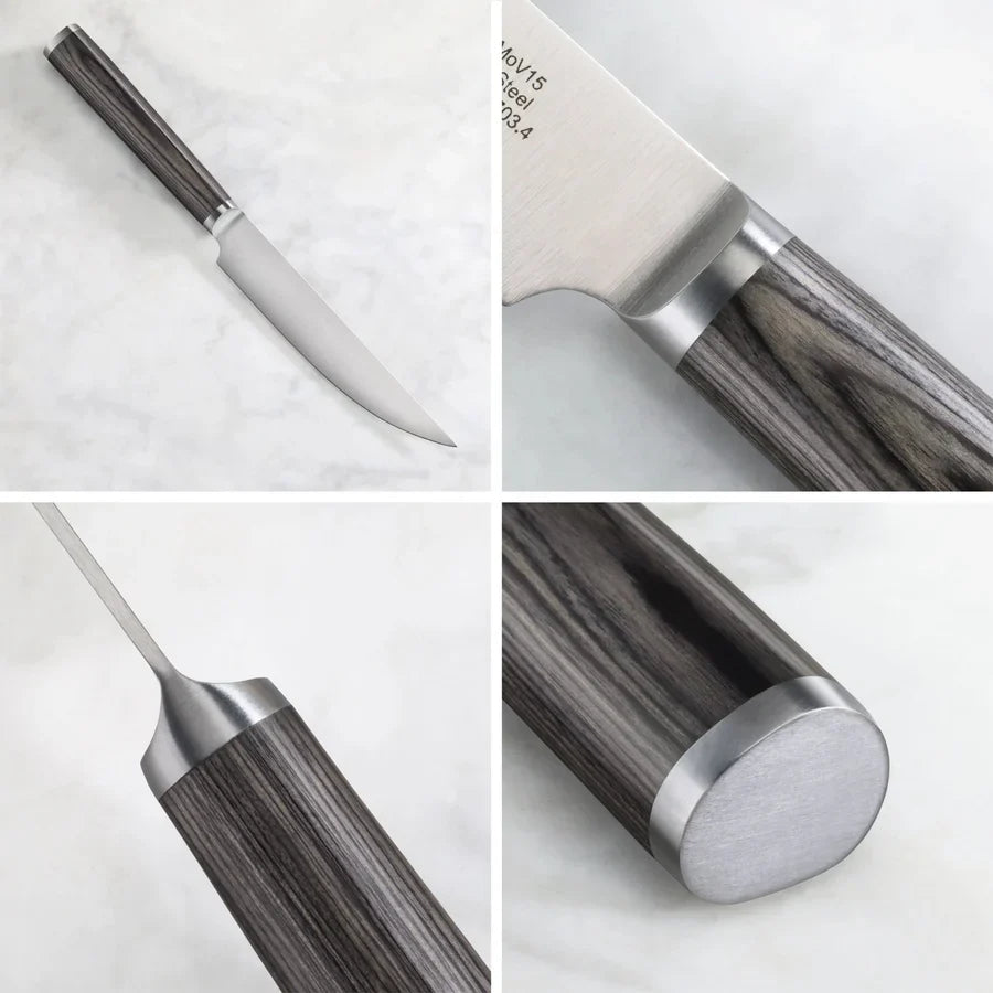 4-Piece Pakkawood Steak Knife Set in Wooden Chest