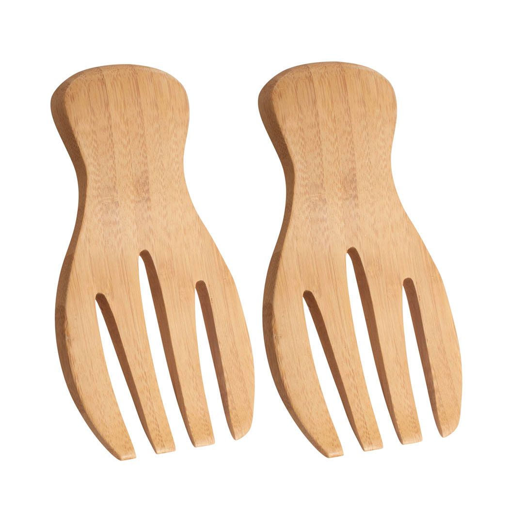 CatCora Bamboo Salad Hands, Natural Bamboo