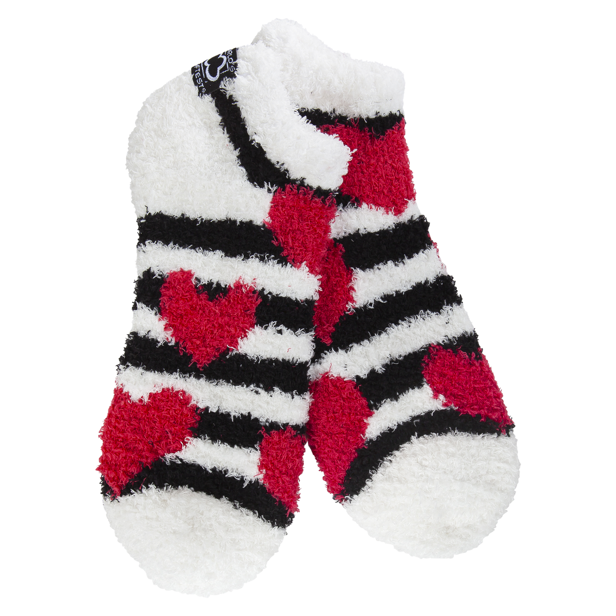 Cozy Low One Size Socks in Heart Stripe