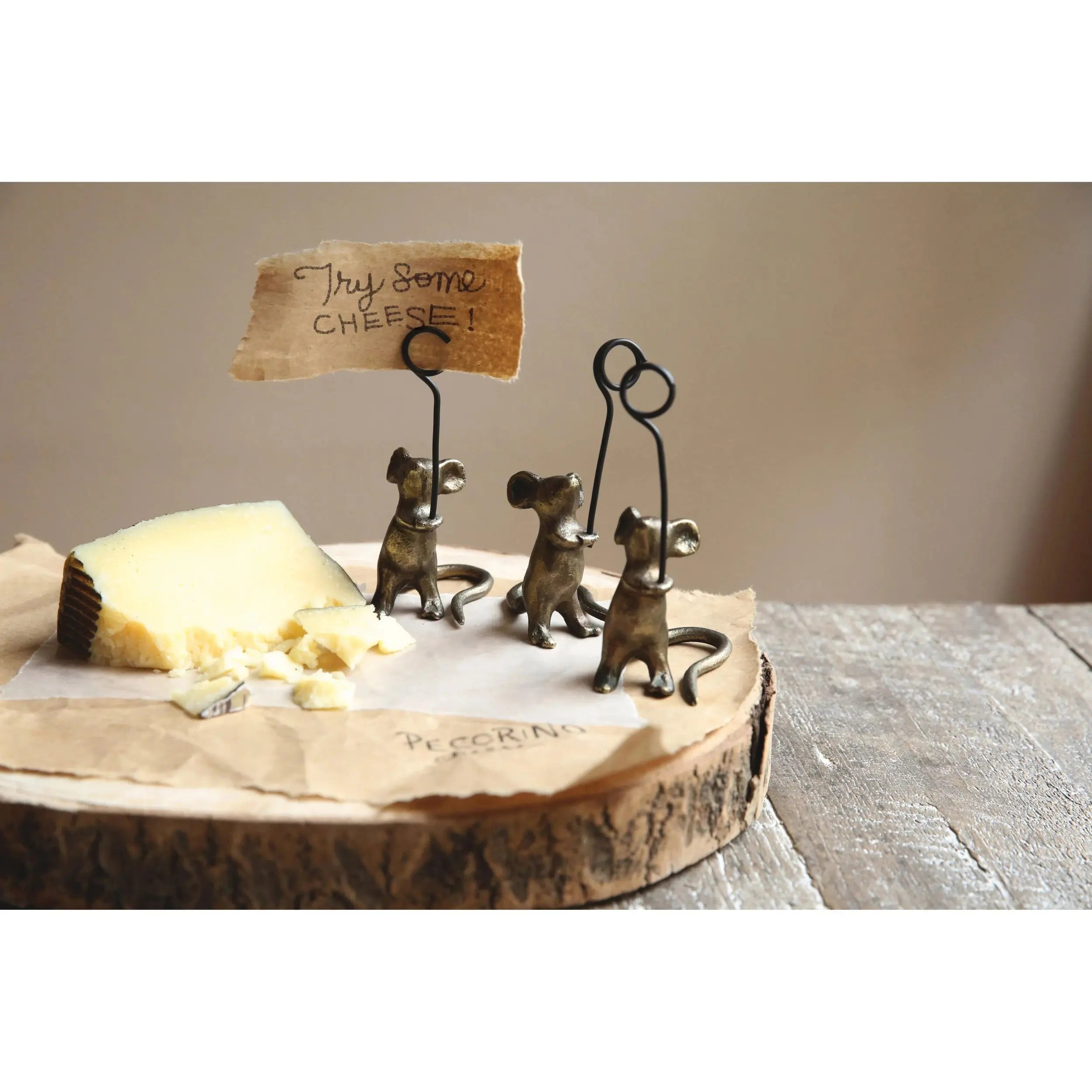 Cast Iron Mouse Card Holder 4" Tall