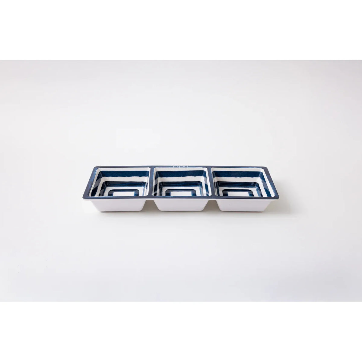 3-Section Taco Serving Tray in Coastal Stripe
