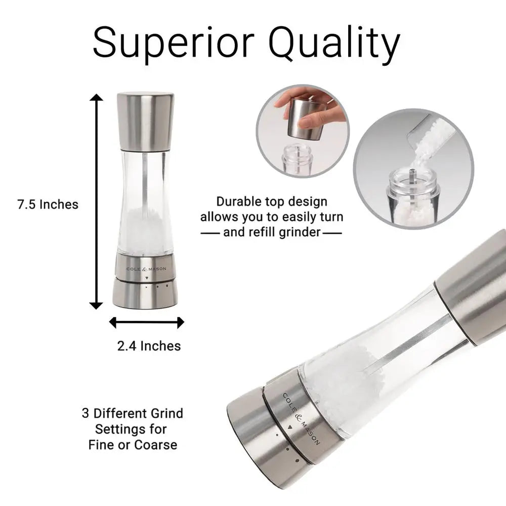 Cole & Mason Derwent Salt Mill, Stainless Steel