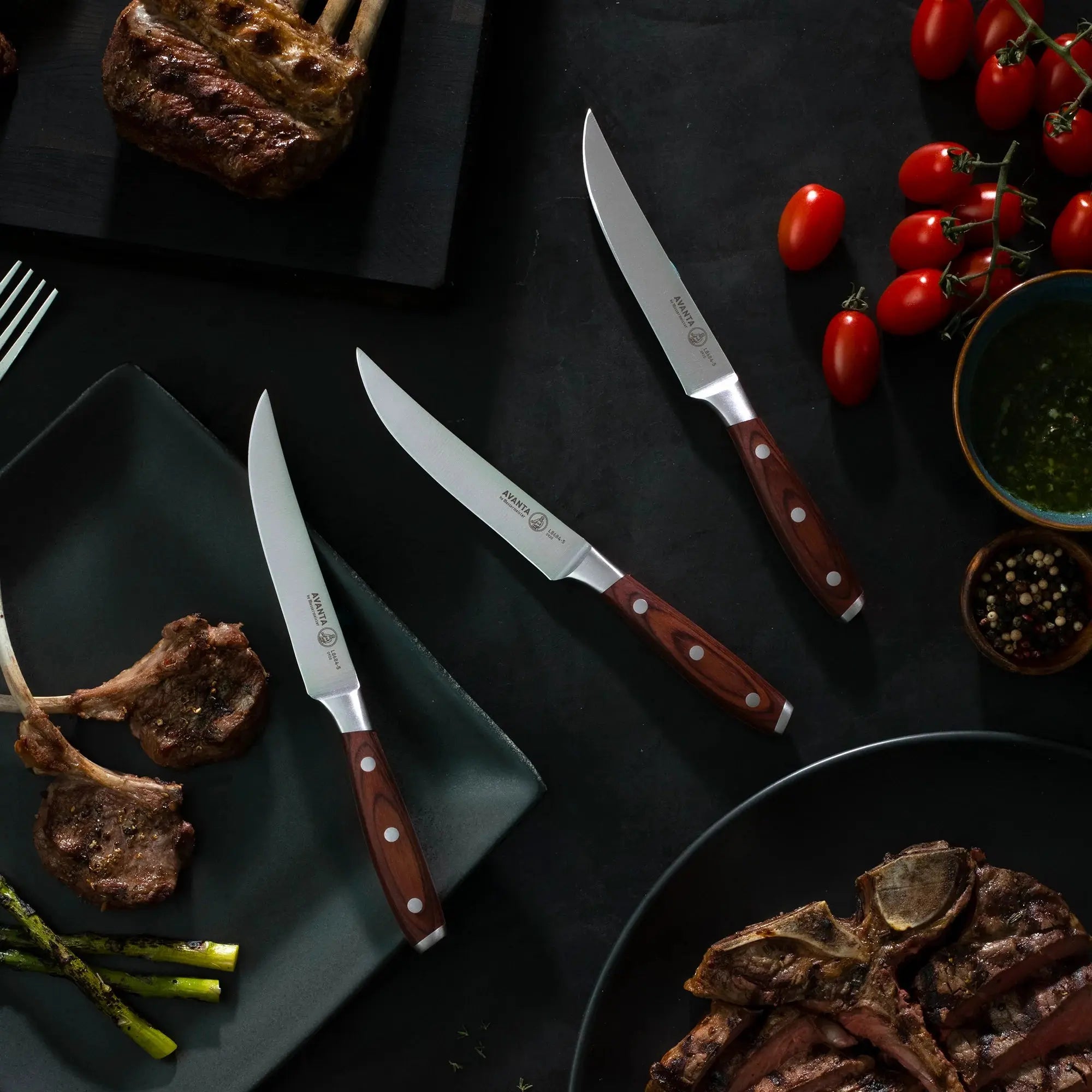 Avanta 4 Piece Pakkawood Steak Knife Set