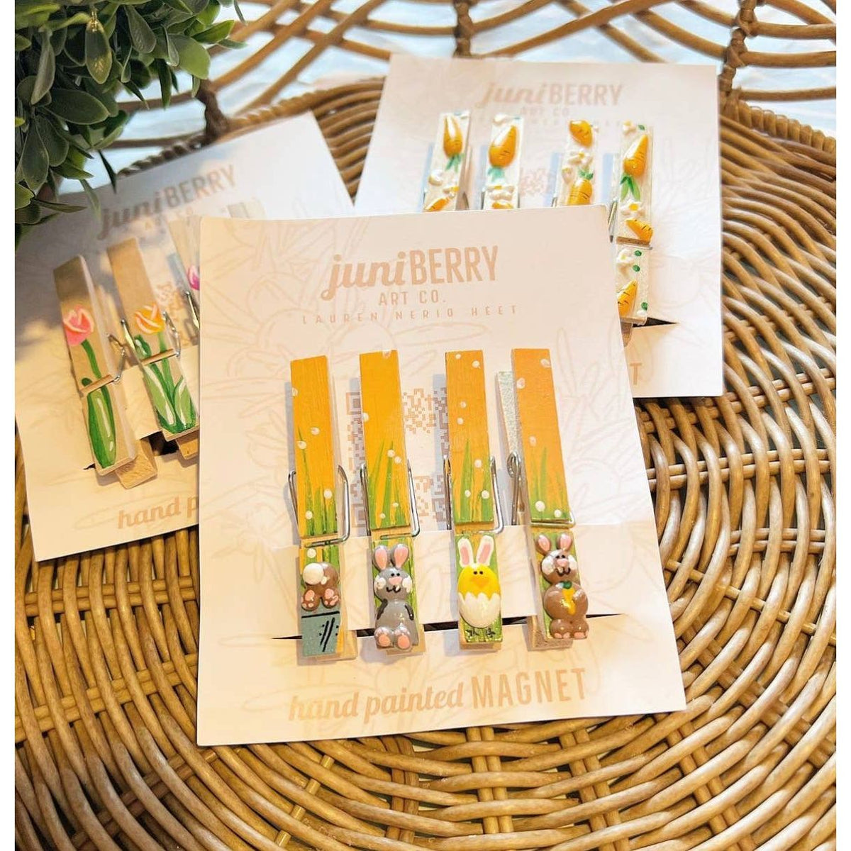 3D Spring Babies-Magnetic Hand Painted Clothespin set